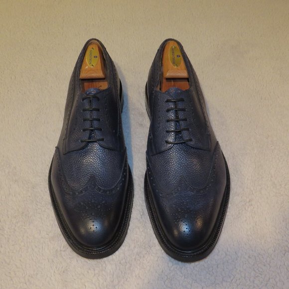Edward Green Ulswater Blue Grain Leather Dainite Sole Longwing Brogues 11.5 NWOB